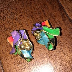 Vintage Lacombe Clip On 80’s Earrings